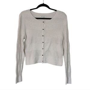American Eagle Cream Button Down Mixed Ribbed Long Sleeve Cardigan Size XL